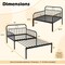 Twin Size Extendable Metal Daybed with Guardrails and Armrests